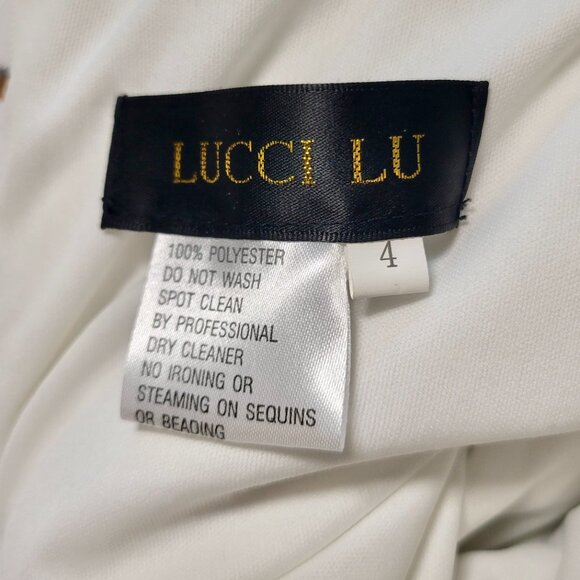 Lucci Lu Red Carpet Gown size 4 gold  and silver sequins SHOW STOPPER - Picture 8 of 11